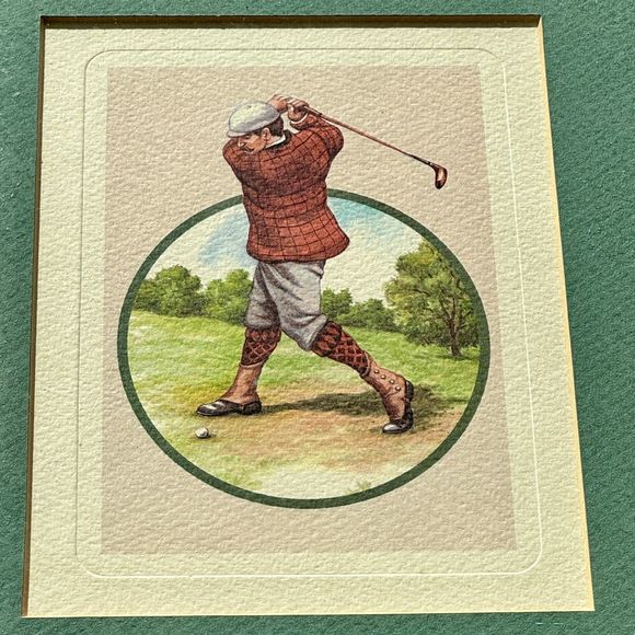 Vintage Italian Laura Rigo Golf Print 1994 - Framed - Picture 3 of 5